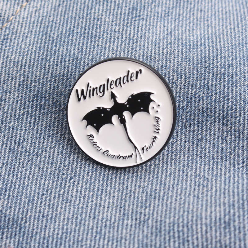 TEMU A Enamel Pin Featuring A Nostalgic Dragon Theme, Showcasing The Design Of ' Fourth Wing'. This For Fantasy And Retro Style Piece Makes An Ideal