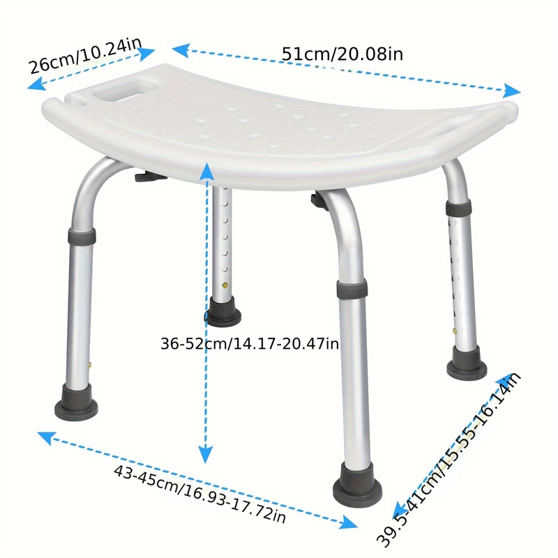 E-shop Duschstuhl Badhocker Duschstuhl Duschhocker Duschhilfe Badezimmer 7-Wege Verstellbar