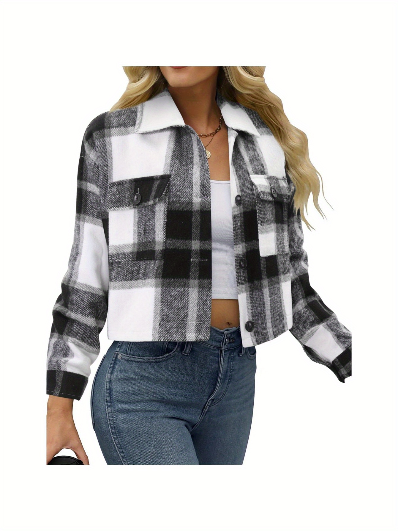 veste en flanelle à carreaux fit femme chemise Temu Canada