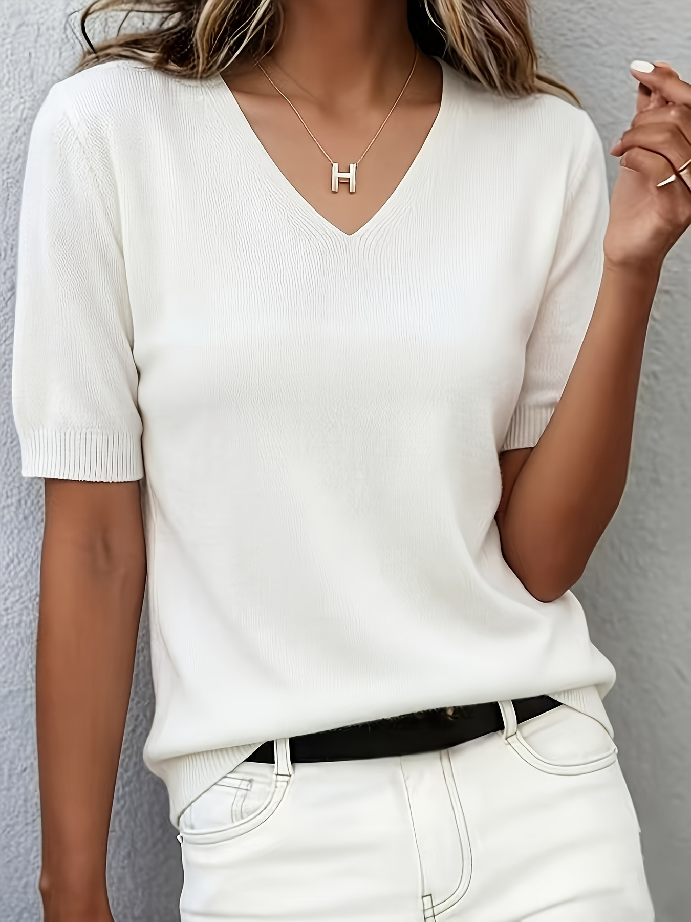 100 cashmere   fit womens lightweight summer top v neck short sleeve shirt   fit quiet and luxurious style suitable for office and business casual wear