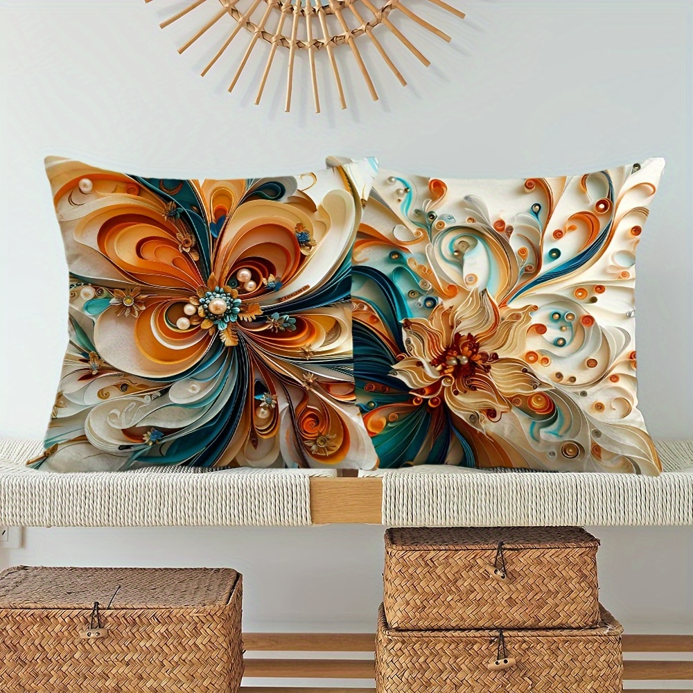 4pcsset short plush whimsical pattern pillowcase double sided printed   cushion cover classic art home decor pillowcase suitable for cottage living room bedroom sofa porch patio outdoor pillow insert no14x14 16x16 18x18 20x20inch Product details 1