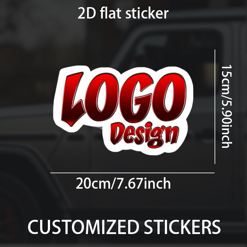 TEMU 2d Flat Sticker 1pc Custom Car Decal - Personalized Photo And Text Decoration Adhesive Design - 7.87/9.84 Inches Vinyl Material, Suitable For