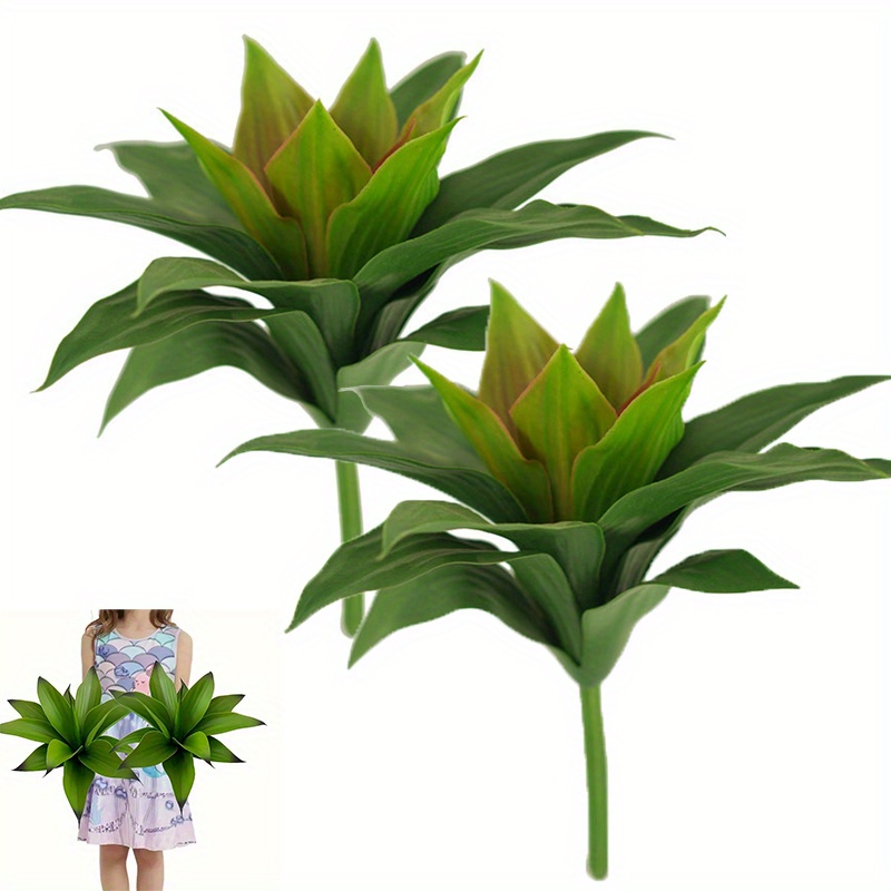 TEMU 2pcs Realistic Artificial Agave Plants With Green Leaves - Low-maintenance Fake Plants Suitable For Decor, Housewarming, Modern Or Desert-themed