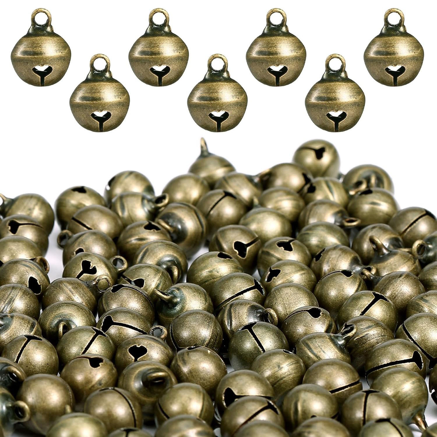 TEMU 120pcs Bronze Jingle Bells, Vintage Bells, Bronze Bells, 12mm Brass Bells For Wind Chimes Housebreaking Making Dog Potty Training Doorbell