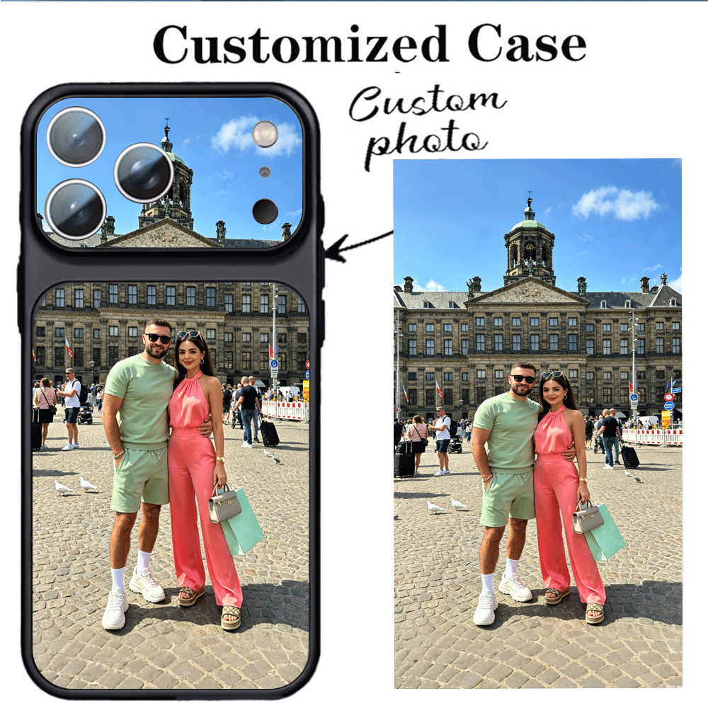 TEMU para teléfono: para teléfono con foto espejo, compatible con los modelos de teléfono. personalizada con foto, con de lente espejado prémium,