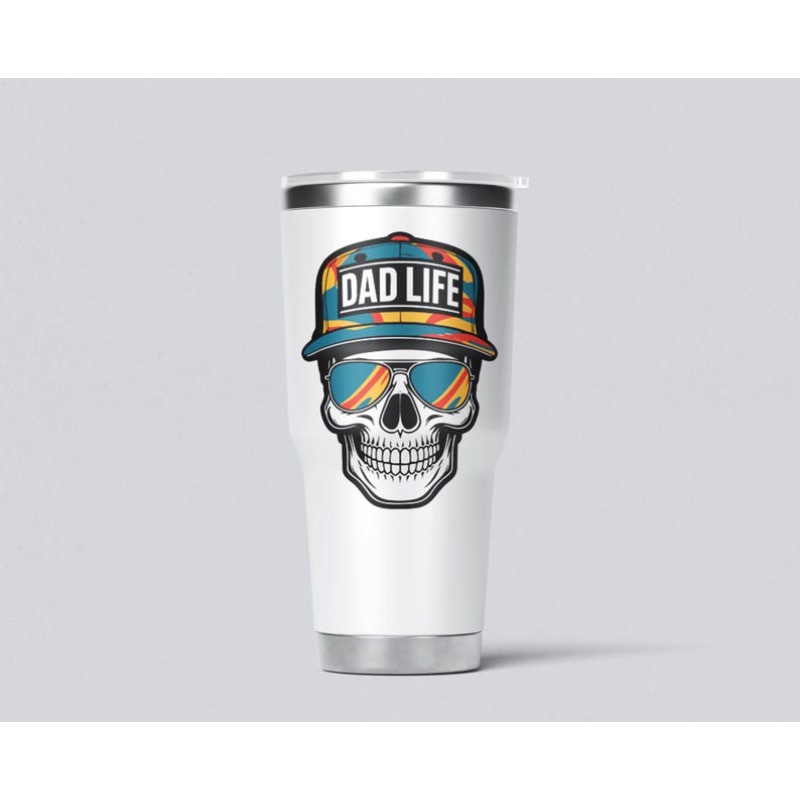TEMU Vibrant Dad Life Sticker | Colorful Design With & Fashion Glasses Waterproof Vinyl Decal From Premium Pvc Vinyl Waterproof, Laptop Stickers,