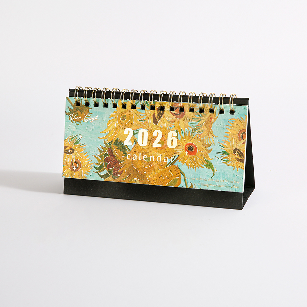 TEMU 2026 Vintage Desktop Calendar Daily Monthly Portable Schedule Table Planner Date Organizer Desk Weekly Calendars Oil Painting For Home Office
