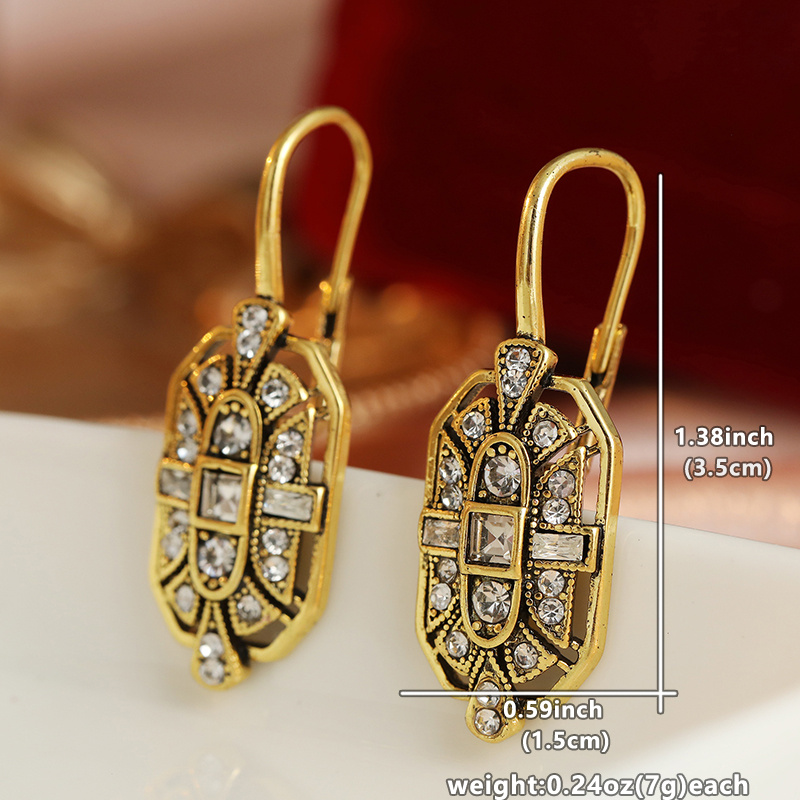 Women's Elegant Light-Luxury Earrings with Hollow Frames