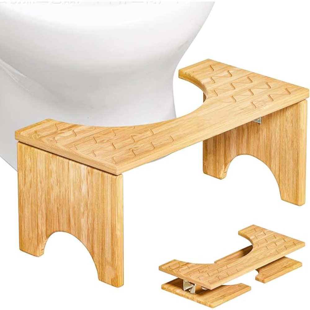 1pc Bamboo Toilet Stool - Bamboo Wood Step Stool With Sturdy Round For,, Pregnant - Suitable For Most Toilets & Bathrooms, Use & Mobility Aid