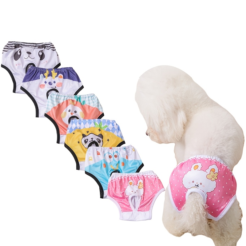 TEMU 5, Cute Printed Pet Dog Diaper Pants, Disposable Small And Medium-sized Dog Puppy Physiological Pants