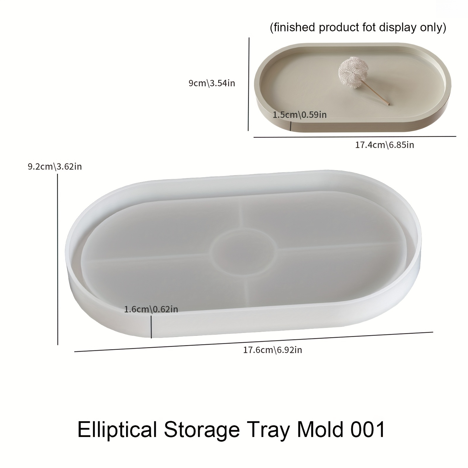 Image of Silicone Mold For An Elliptical Storage Tray, Perfect For Holding Jewelry Or As A Base For Flower Pots, Designed For Resin Projects And Home Decor