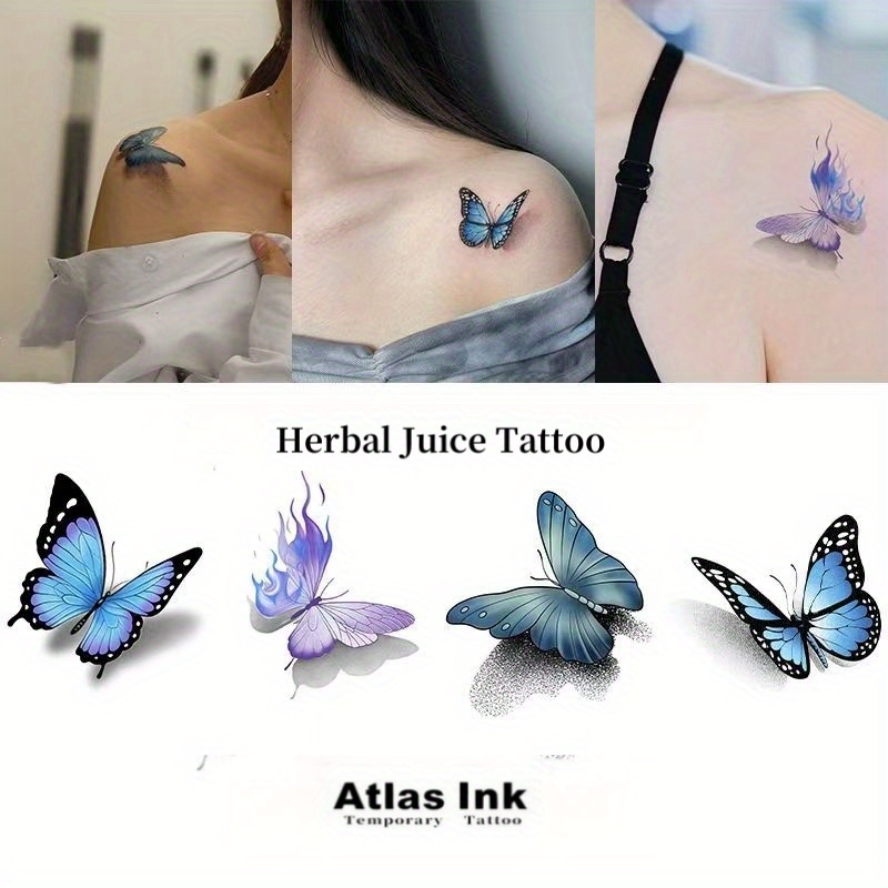 4pcs 3d Colored Tattoo Sticker, Durable Waterproof, Sexy, Spicy 's Arm And Leg, Washable Stickers For. Halloween