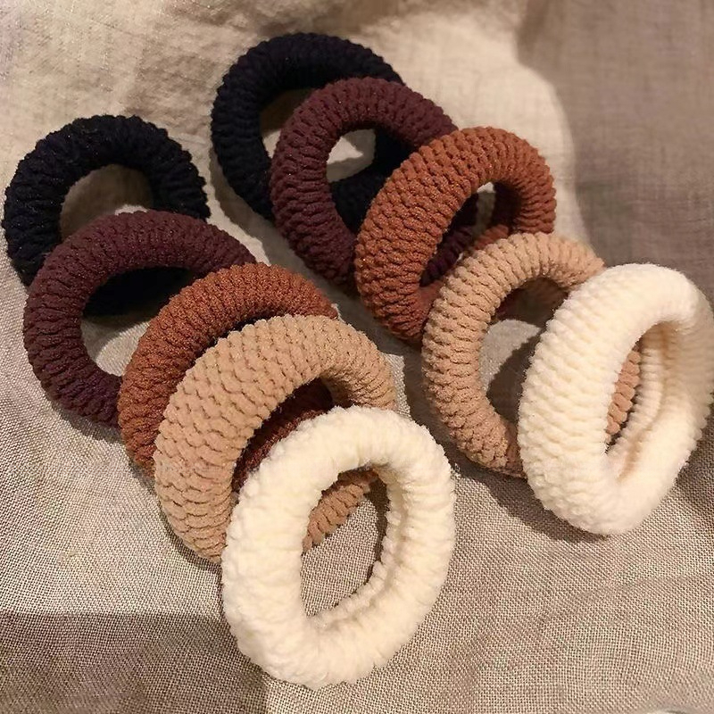 TEMU 7 pezzi Elastici per Capelli in Gomma Addensata ad Elasticit� di Casuale per Code Alte, Fascie per Capelli e Scrunchies Durevoli Stile