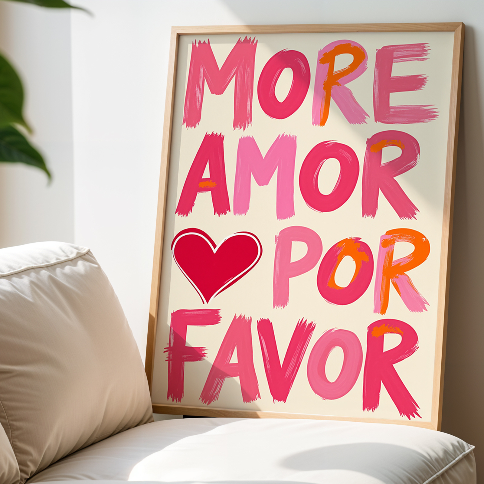 TEMU 1pc Spanish Love Quote Wall Art " " - Spanish Canvas Painting, Spanish Language Poster For Bedroom & Living Room Decor, Housewarming Gift