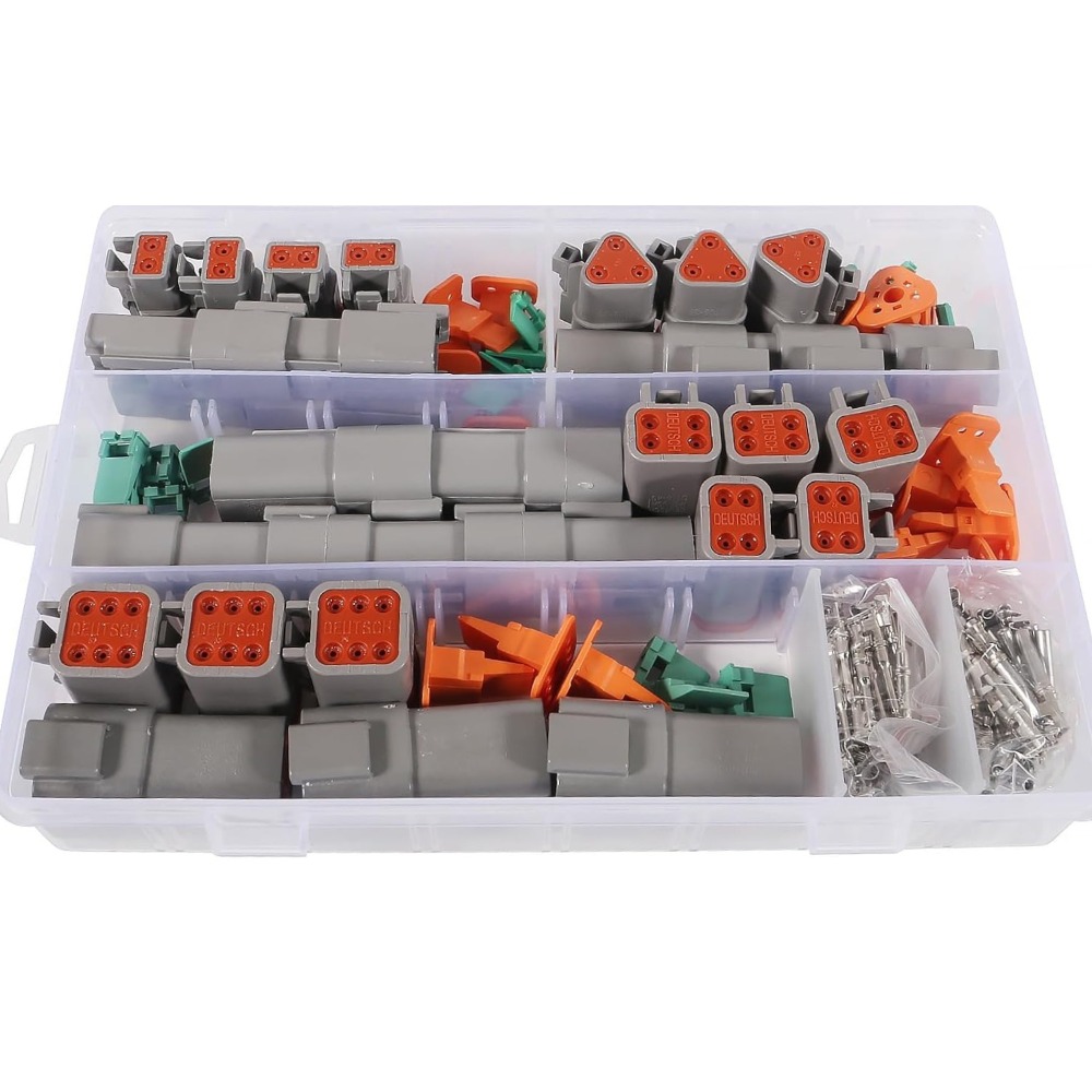 TEMU 250pcs Dt-style Automotive Electrical Connector Kit, 2/3/4/6 Pin Male Female Wire Harness Plugs With Terminals & Locking Wedges, Heavy-duty