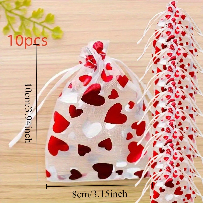 Gift For Her/him 10pcs 20pcs 30pcs Christmas Jewelry Candy Storage, Wedding Hot Stamping Bag, Valentine's Day Gift Bag, Hot Stamping Yarn Bag, Holiday Dinner Gift Bag,halloween