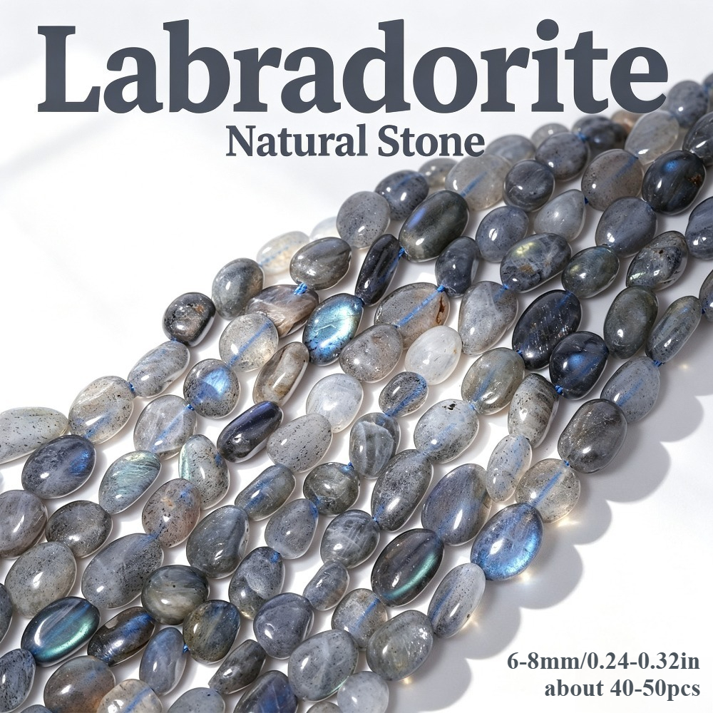 TEMU Perles en de labradorite naturelle - Matériau adapté à la fabrication de bijoux, bracelets, , boucles d'oreilles à soi- | Multicolore , convient