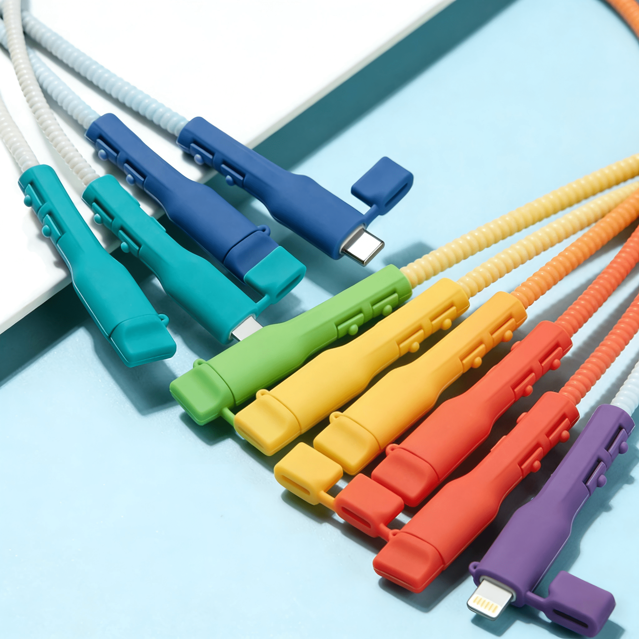 3pc Random Colour Charging Cable Protectors, Anti-Break