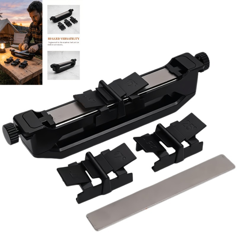   Knife Sharpener Tool |   with Three-stage Angle Tilt Guide and Double-sided Whetstone for Smooth and Easy Switching of Grit Settings