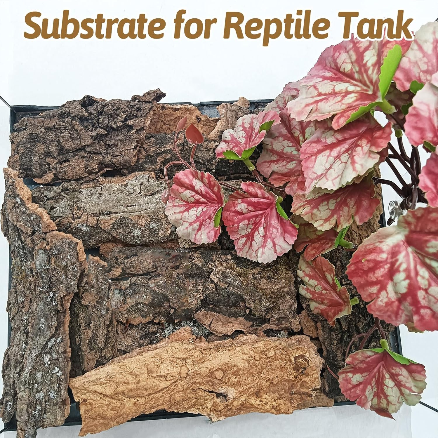 Terriccio da corteccia per terrario per rettili, appositamente progettato per rettili, adatto per arrampicarsi negli acquari, ideale per serpenti e lucertole, durevole, adatto per l'uso come elemento decorativo per vetrine, accessorio per habitat di rettili, accessorio per rettili, nascondiglio per