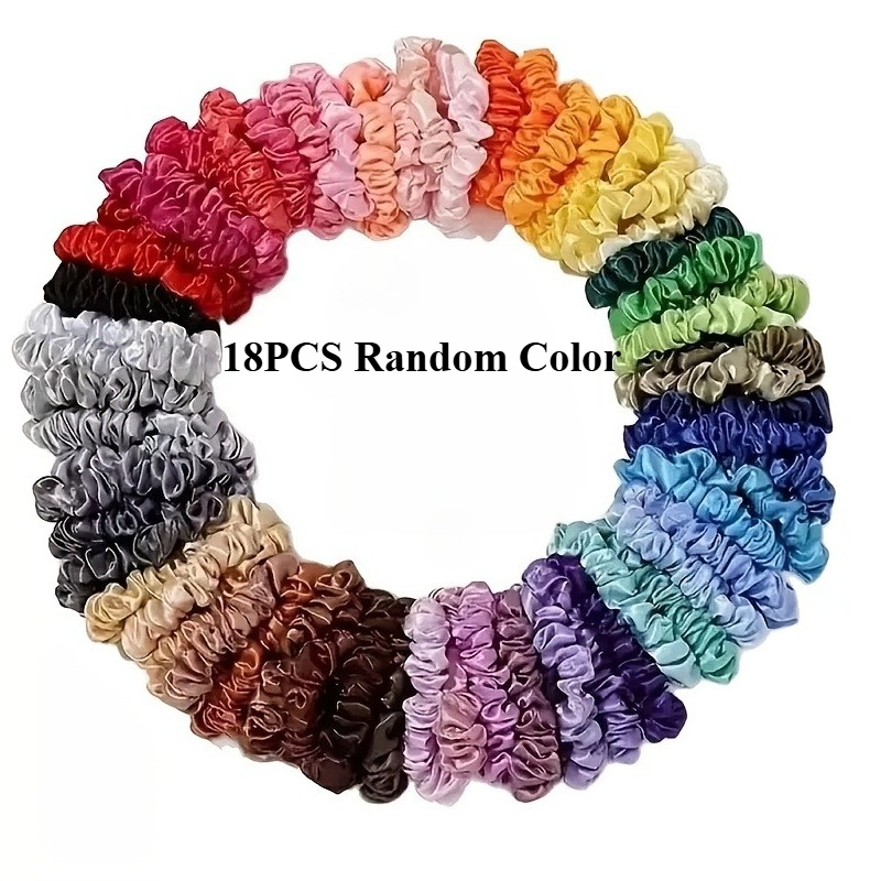 TEMU 18 pezzi Fascie per capelli in raso, assortimento di colori casuali, elastici per , accessori per , cerchietti per capelli da donna