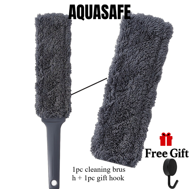 TEMU 1pc Cleaning Brush And 1pc Free Hook, Soft Microfiber Car Wheel Cleaning Brush, Scratch-free Rim And Tire Brush, Deep Tool, Suitable For Cars,