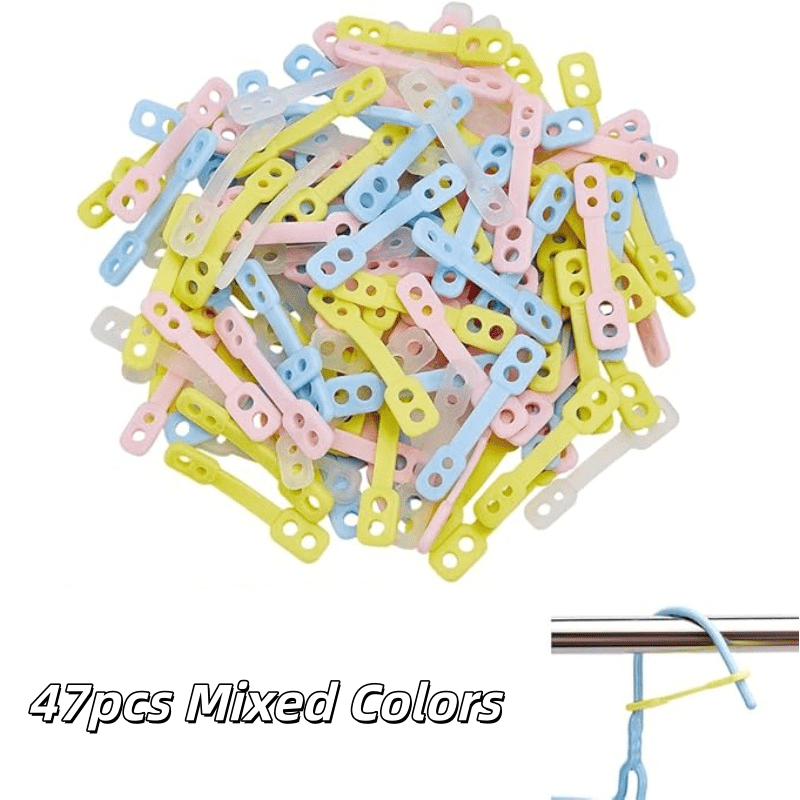 TEMU 47 pz Gancio Appendiabiti Antivento e Bloccaggio Antiscivolo, Colori , Fibbia di Fissaggio Colorata per Stendibiancheria, Design Anticaduta e