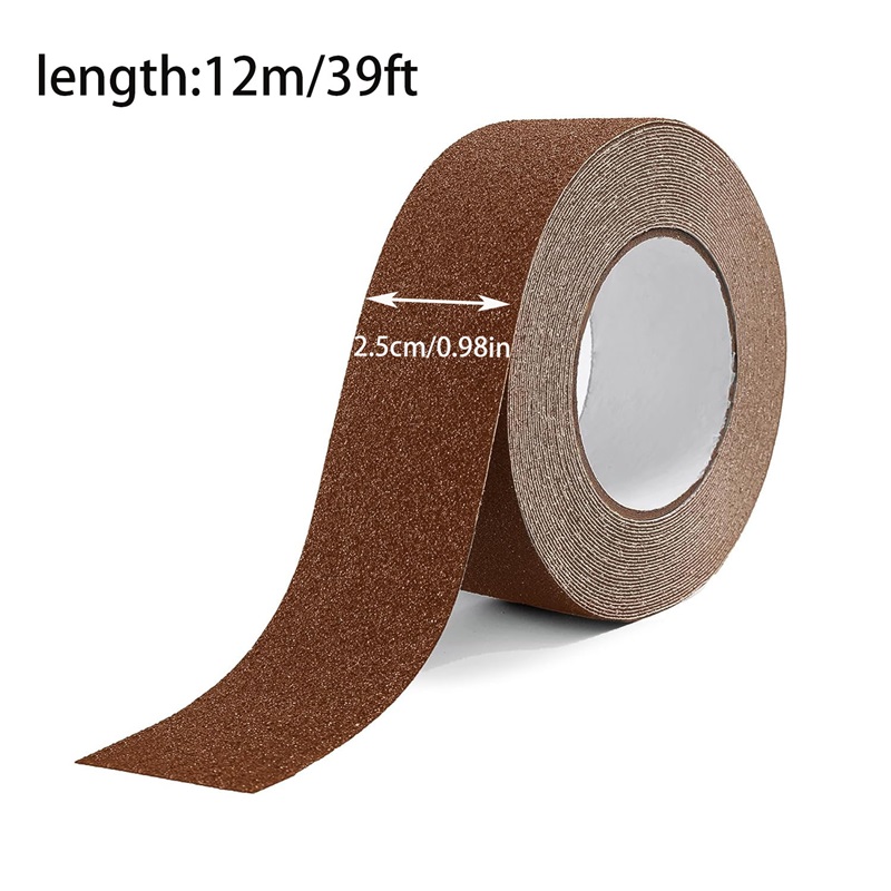 TEMU Anti-slip Tape - 2inch X 16.5 Feet, Brown - Enhances Safety On Slippery Surfaces - Ideal For Stairs, Showers, Bathtubs
