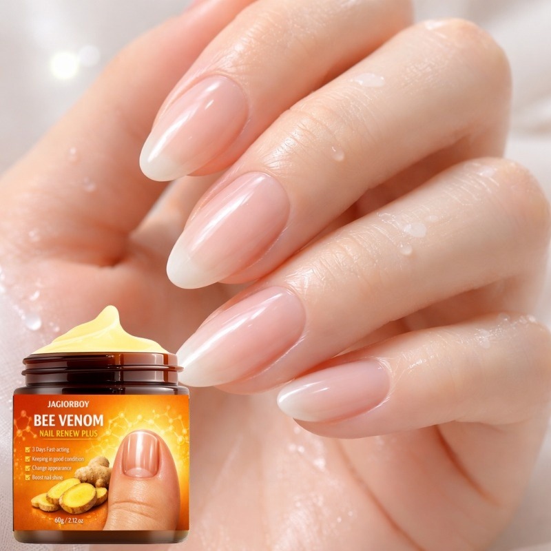   95 bee     toenail   with bee   and ginger provides 24 hour     designed for thickened discolored and damaged nails