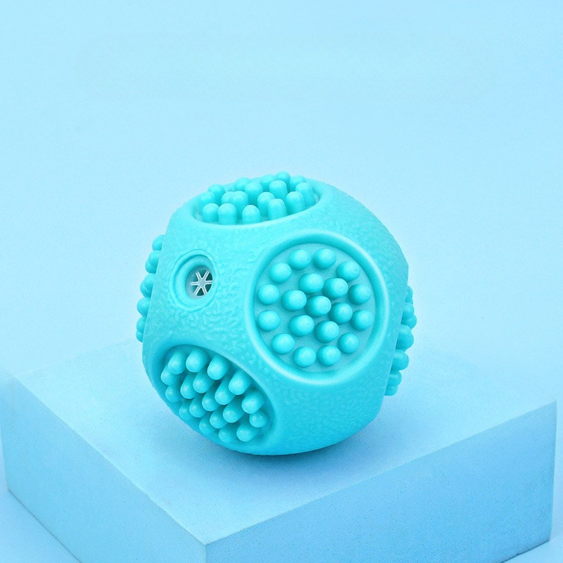 1pc Squeaky Dog Toy Ball, Bite- Rubber for Teeth Cleaning and Teeth Grinding, Textured Design for All Breeds, Puppies & Large Dogs, Pet Dental Care