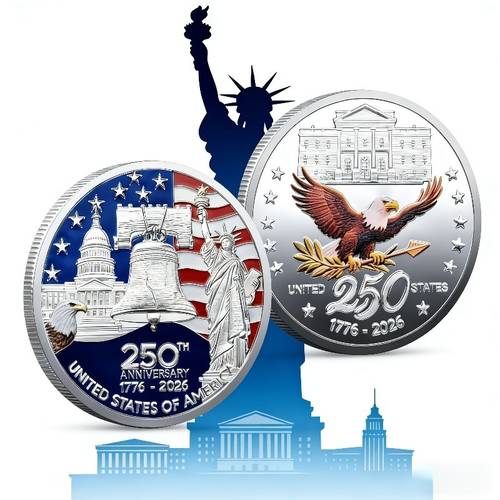 12pcs set 6 6 acrylic protective cases 2026 united states 250th anniversary commemorative medallion set 1776 2026 re enacted accompanied by plastic cases and challenge coin badges
