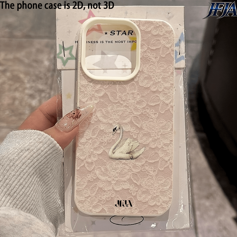 TEMU Phone Case: 2dflat Phone Case With Large Cutout, Featuring Pink Lace-patterned Print. Suitable For Iphone X/11/12/13/14/15/16/17/18/pro/pro