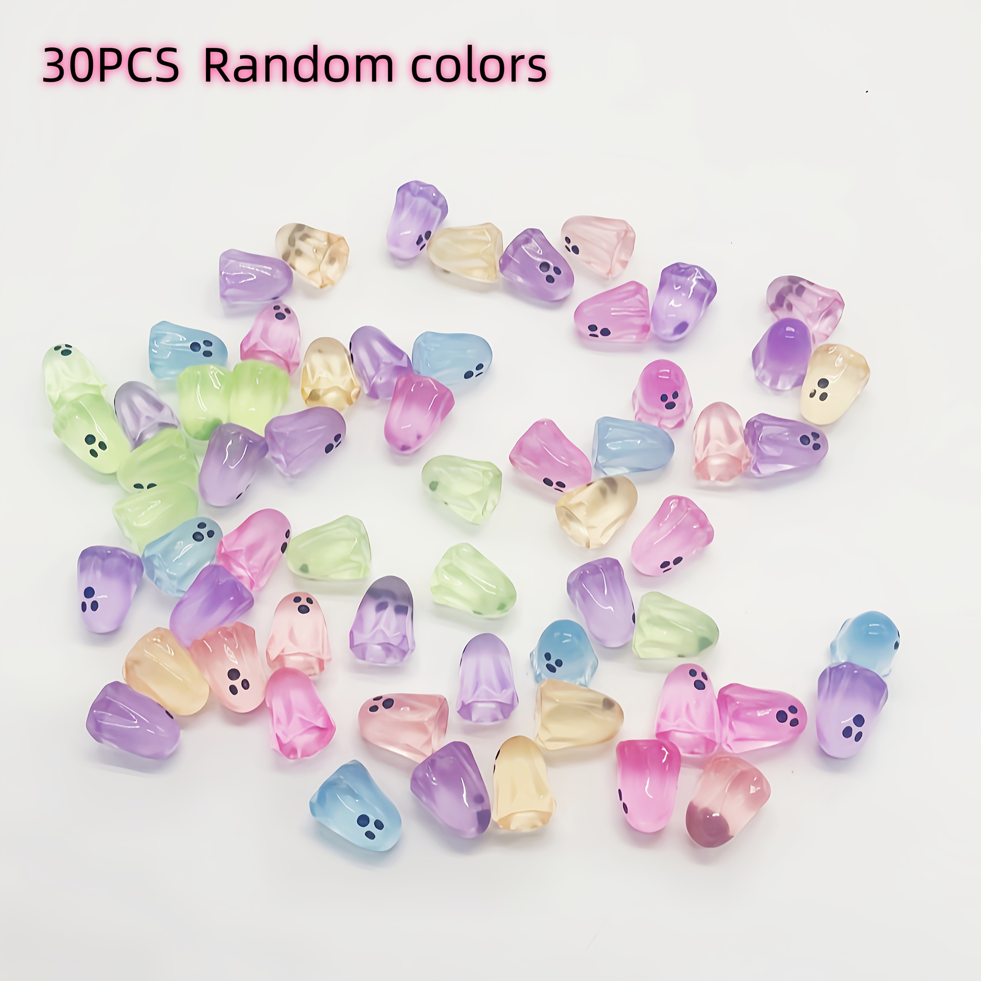 TEMU 30pcs Random Color For Halloween Miniature Resin Statue Decoration Set, 6 Different Colors Of , Of Night Light, Essential For Halloween Parties,