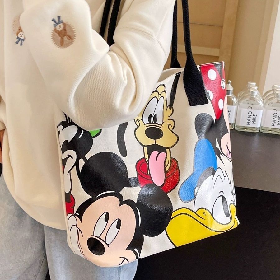 

Authorized Disney Canvas Bag For Women, Large Capacity, Cute Cartoon Goofy Dog Tote Bag, Shoulder Bag.