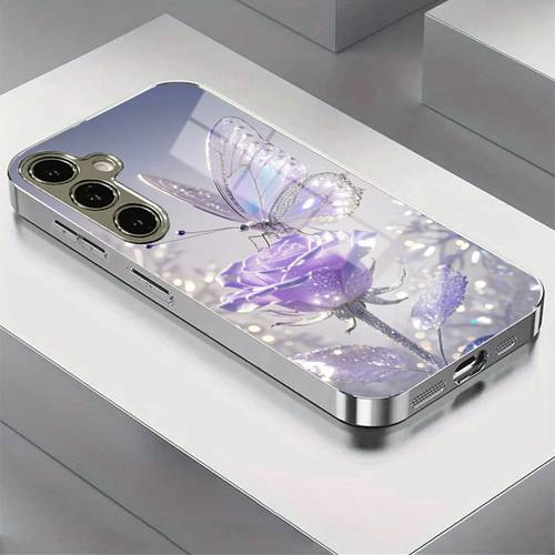 phone case a purple rose and silvery phone case for samsung galaxy