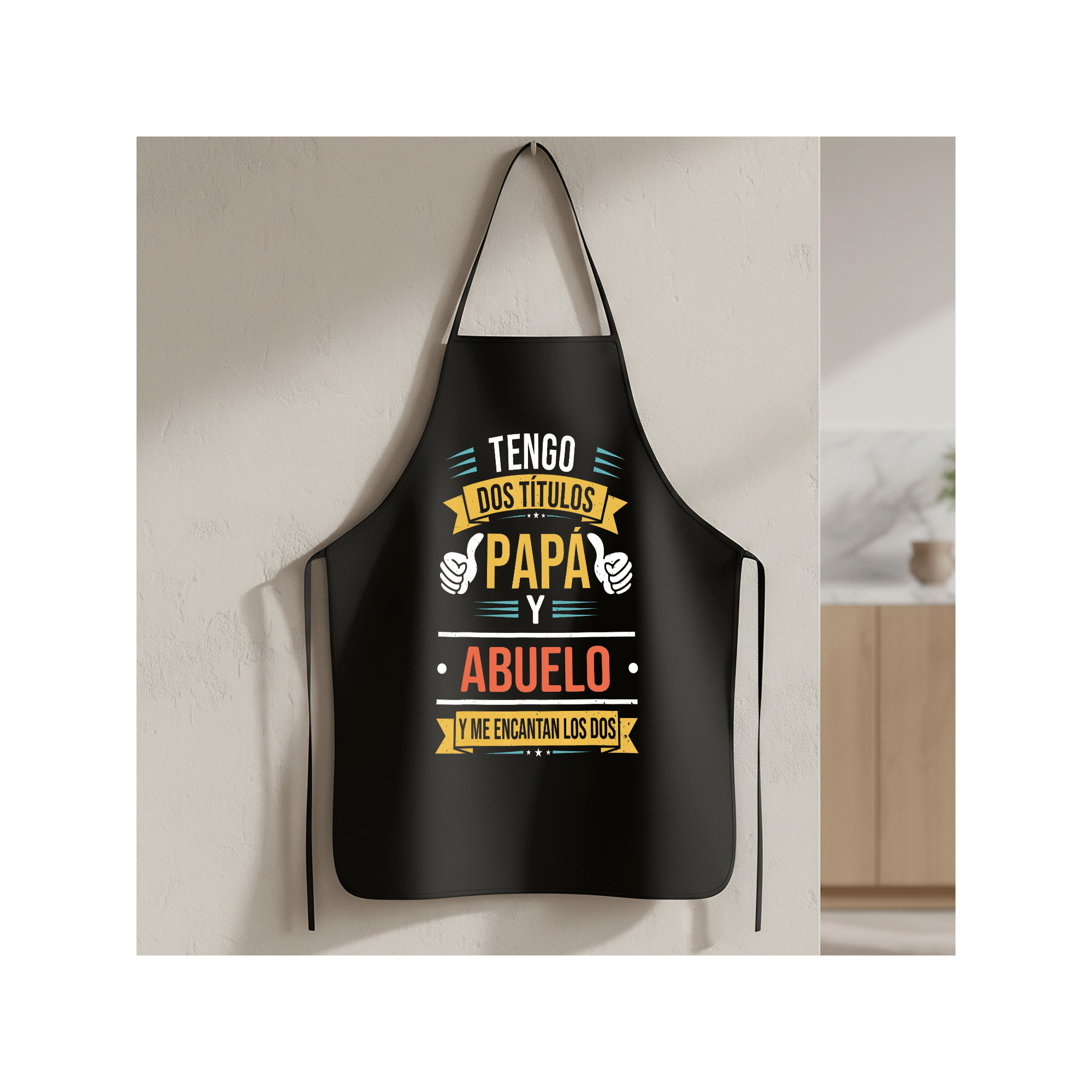 TEMU Dos Títulos: Papá y . Regalo del Día es un Delantal Negro con Estampado, , y Divertido. Es un Regalo de Cocina Unisex para y Papá, Ideal para
