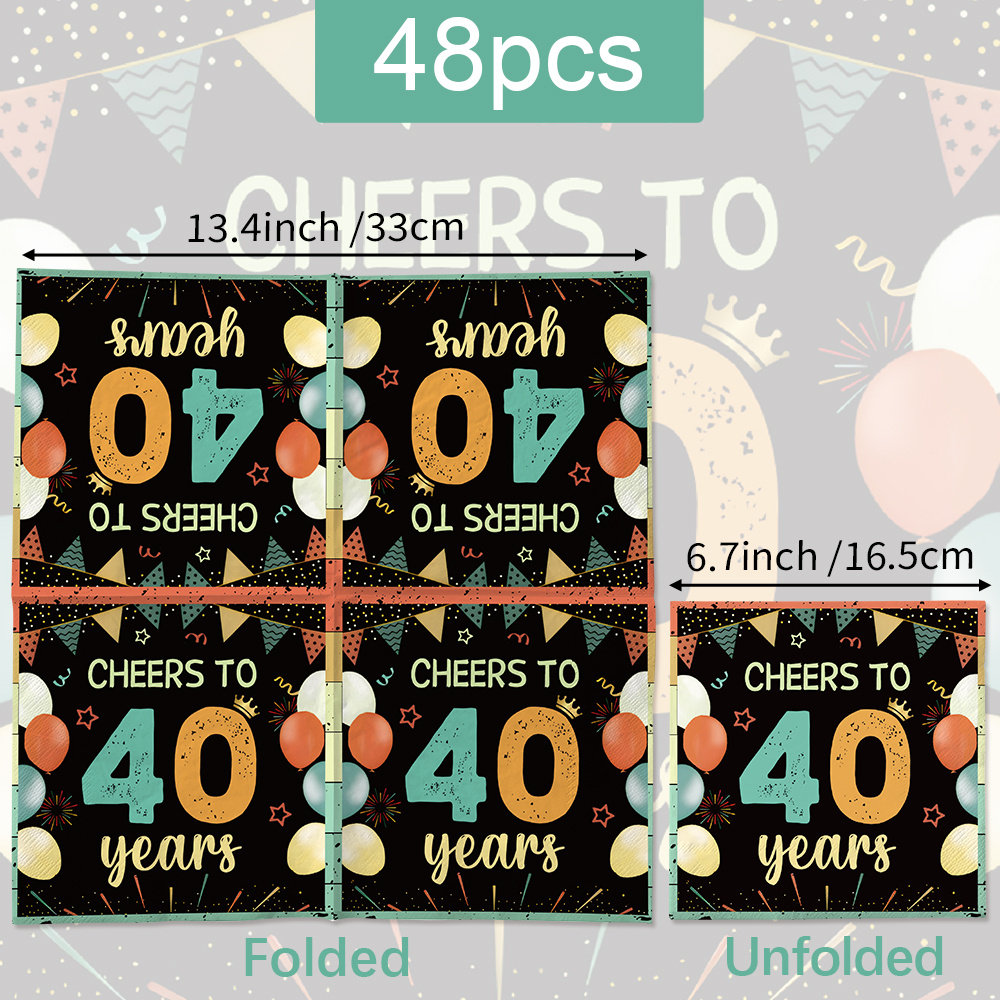 E-shop Blatt Multi-Spezifikation Großpackung Papierhandtücher, Trendige Retro 40. Geburtstag Themenparty Papierhandtücher, Servietten. Einweg Party
