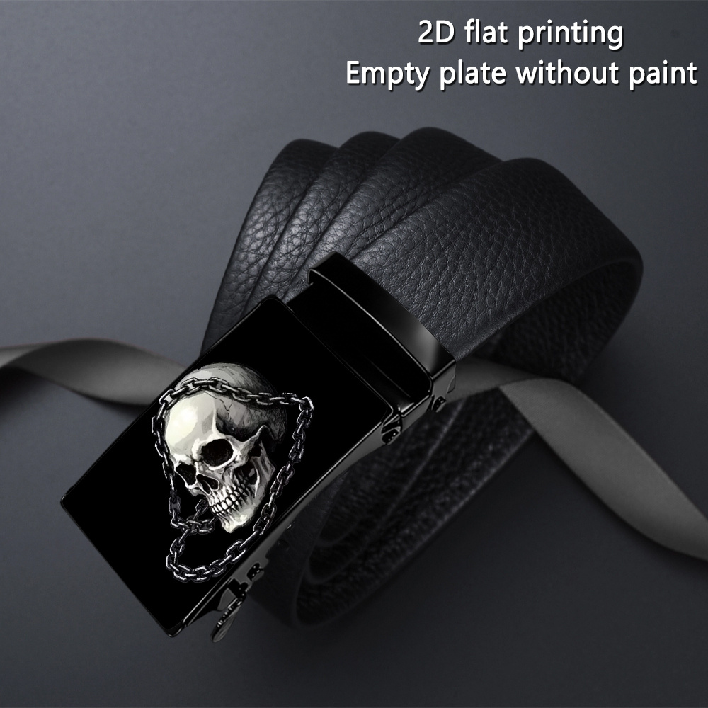 TEMU A Unique And Stylish Gift For During Halloween, This Exquisite Belt Combines Skull Art Design With Chain Patterns. A Durable, High-quality Men's
