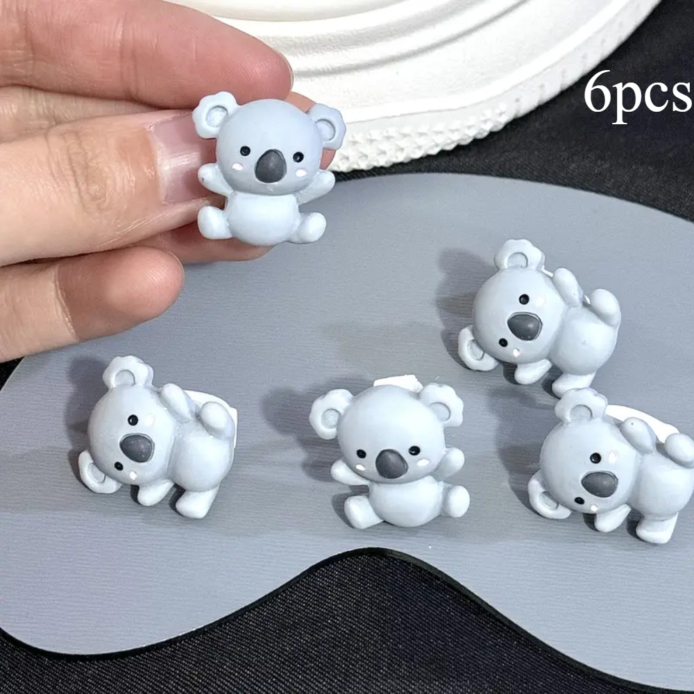 E-shop Set mit 6 Cartoon Koala Schnürsenkelclips, zum Dekorieren von Schnürsenkeln; ein skurriles Tier-Accessoire, ideal für Weihnachts- oder