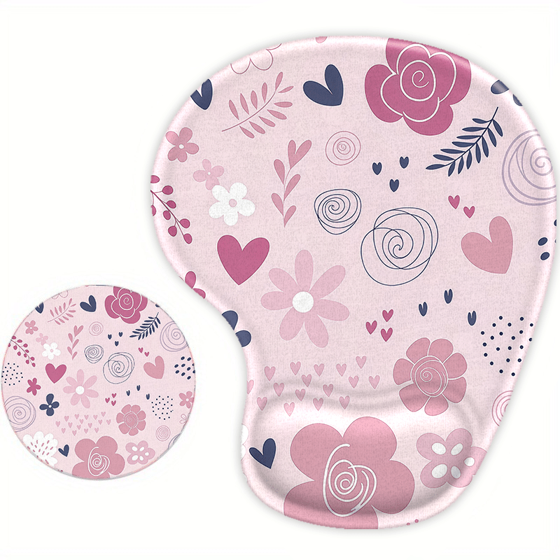 TEMU 1 Set, Ergonomic Mouse Pad With Wrist Support, Includes Coaster Set, , Mouse Pad Featuring Wrist Support, Non-slip Base, Comfortable For Typing,