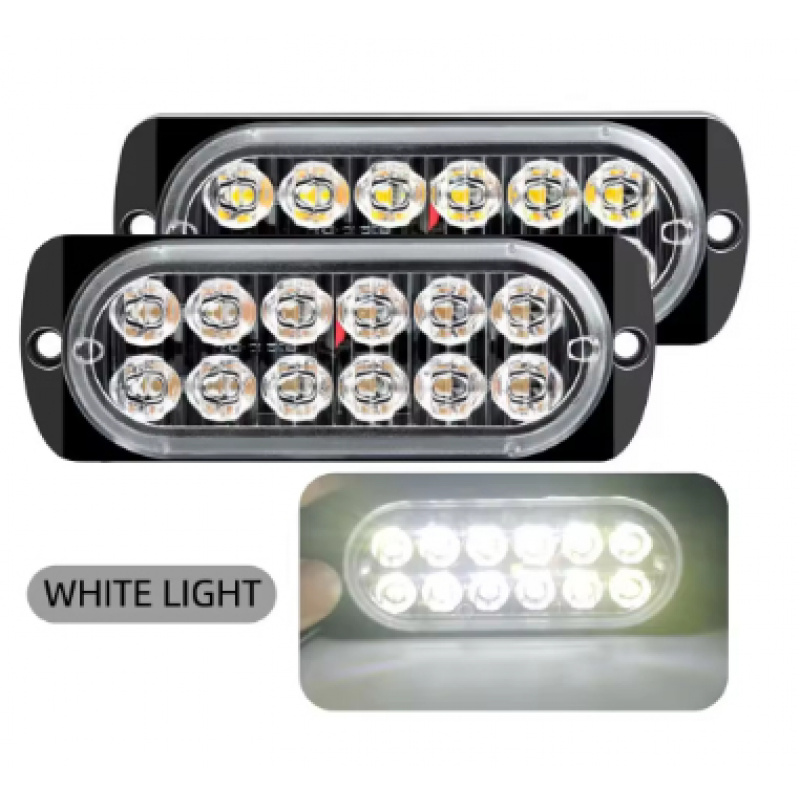 TEMU 2 X 12 Led Lights, Practical Grille Light Strips, Suitable For Trucks And Cars, Amber Led Lights, 12v - 24v Car Lights, Without Battery