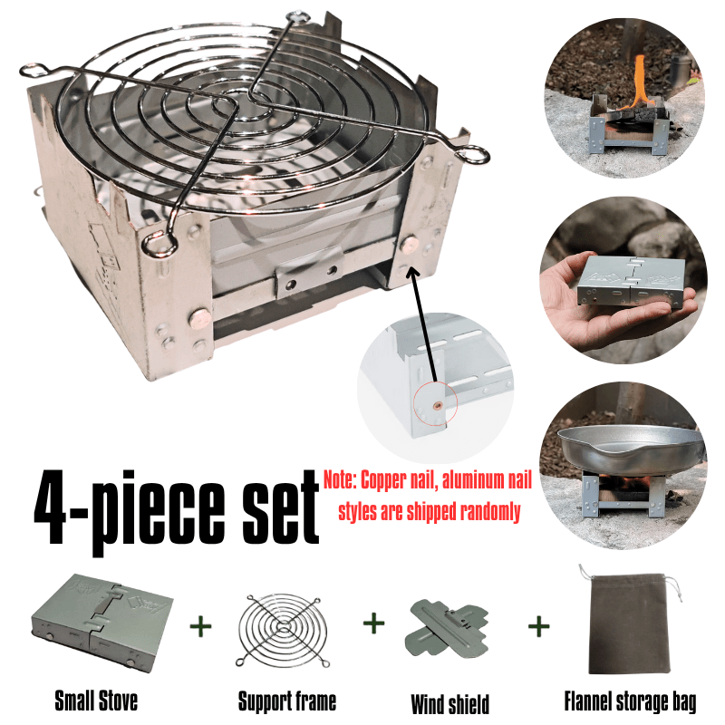 E-shop 2er-/4er-Set Kleiner Kocher (zufälliger Stil), ultraleichter zusammenklappbarer Taschenkocher, geeignet für Outdoor-Camping Survival, tragbarer