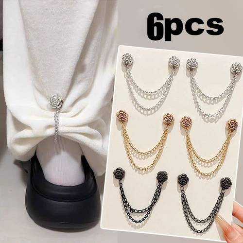6pcs camellia t shirt buttons including short sleeves adjustable buttons and overlength hem fixing clips shortening pins cuff adjusters clothing adjusters elegant buckles decorative buttons durable fasteners metal adjusters hem fixing