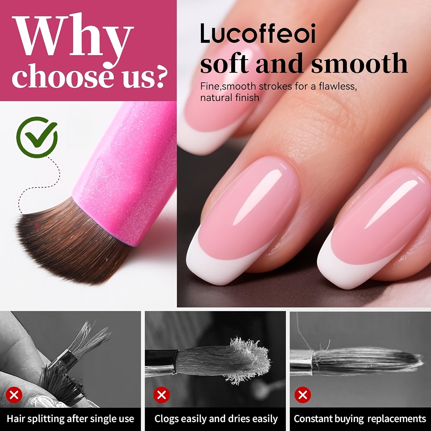 3-in-1 French Nail Brush for Gel & Acrylic Nails