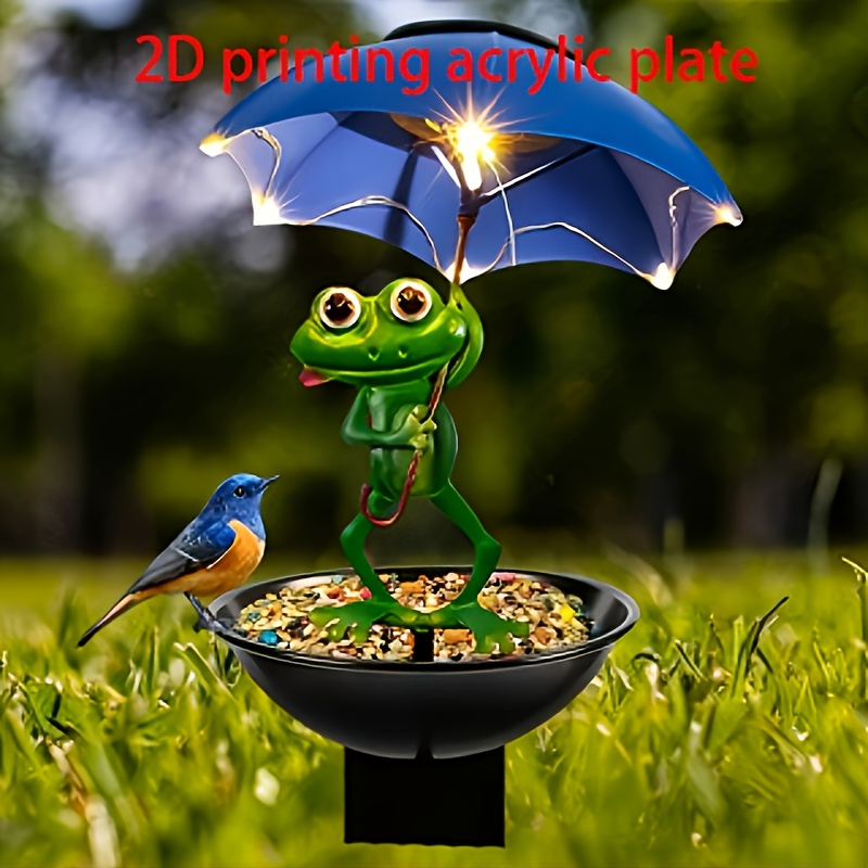 

2d Flat Printing Not 3d - A Creative Frog Acrylic Garden Stake - 10.2x6.7 Inch Garden Decor Plug, Outdoor Lawn And Festival Decoration