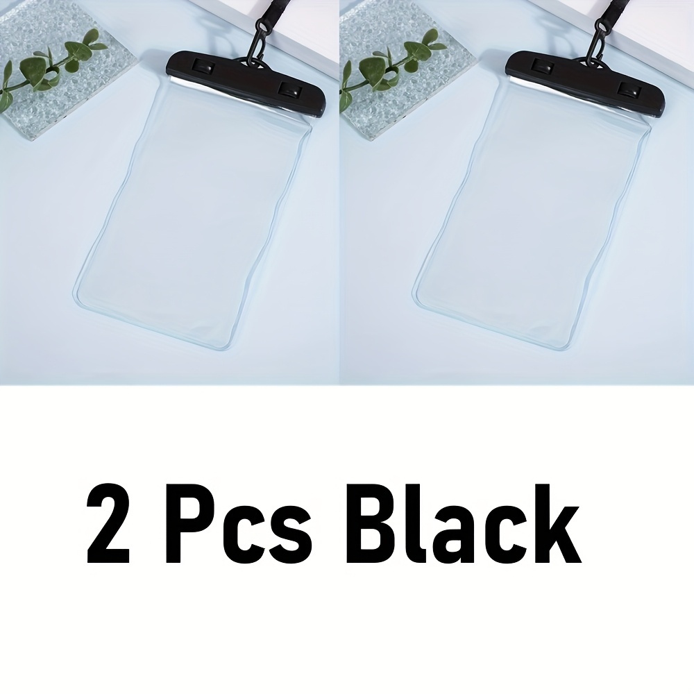 TEMU 2pcs Touchscreen Transparent Phone Case, Outdoor Swimming Diving Protective Cover, Suitable For 10.16-17.02cm Pvc Phone Pouch