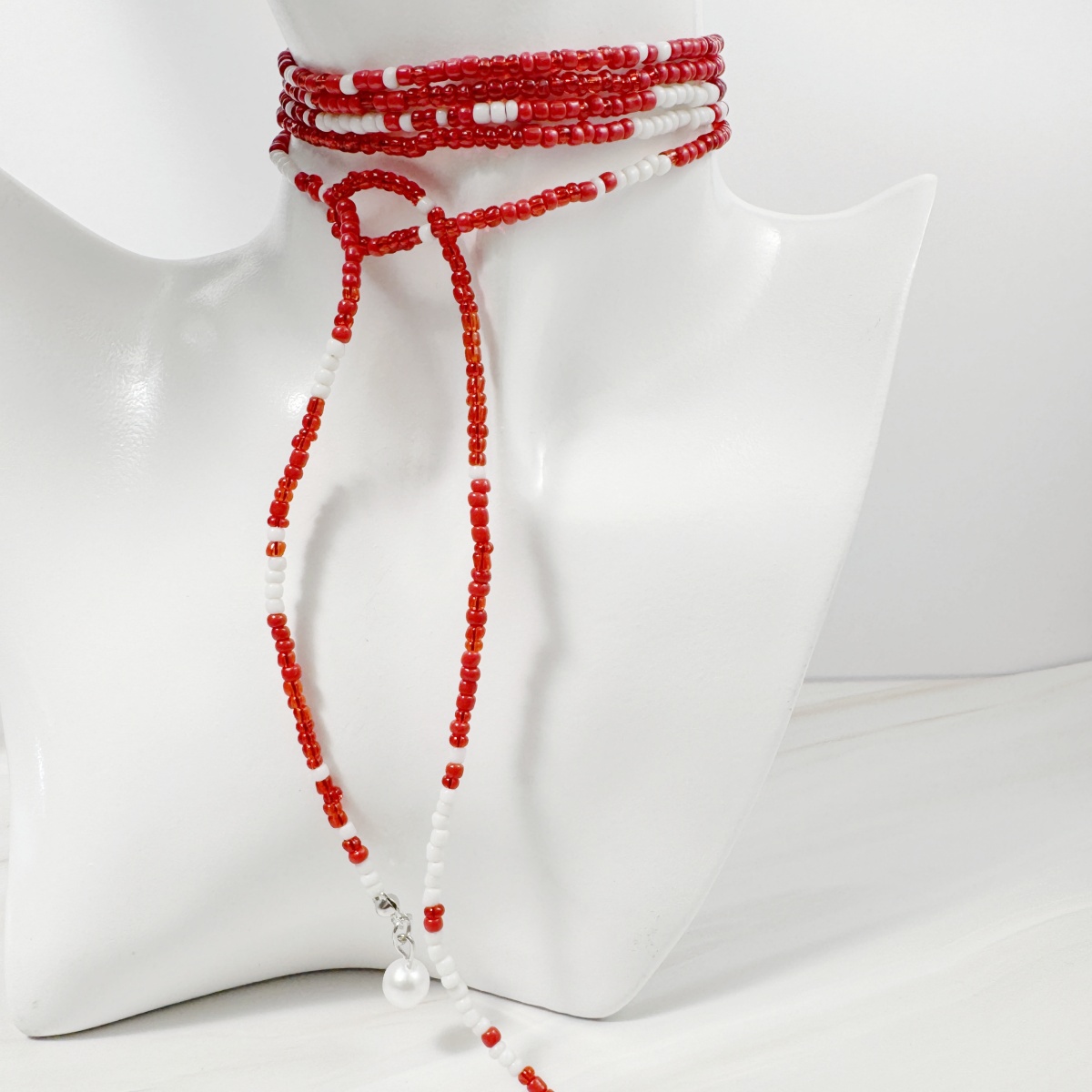 Unique Retro Round Rice Bead Y-Shaped Long Necklace