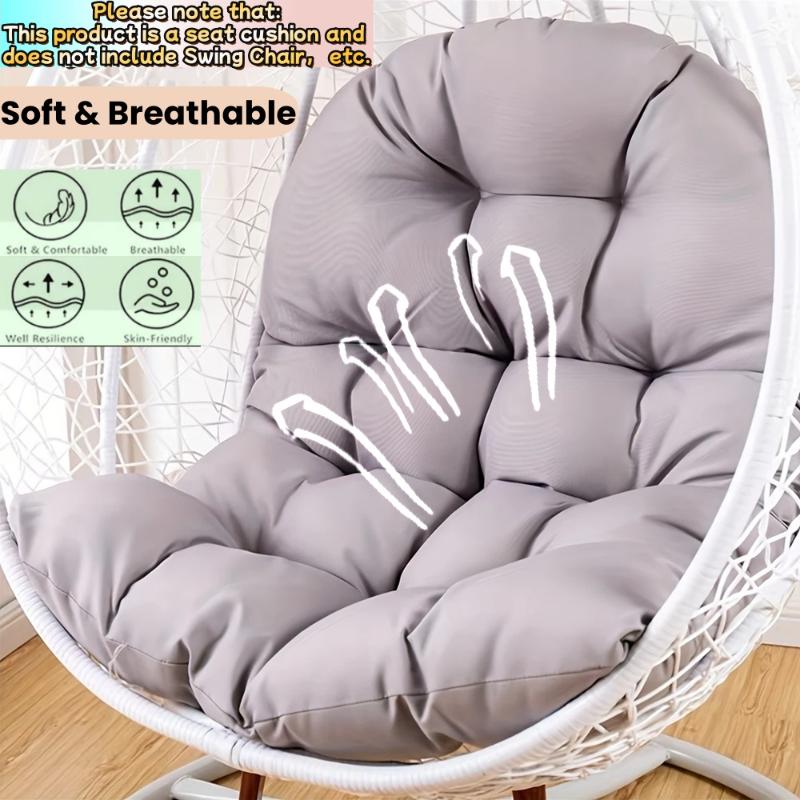 Indoor Outdoor Egg Chair Pad, Heavy Weight Fabric Durable, Soft Filling Like Clouds, User-Friendly Ties Fixation, for Study And Sunbathing, Suspended Seating Mat