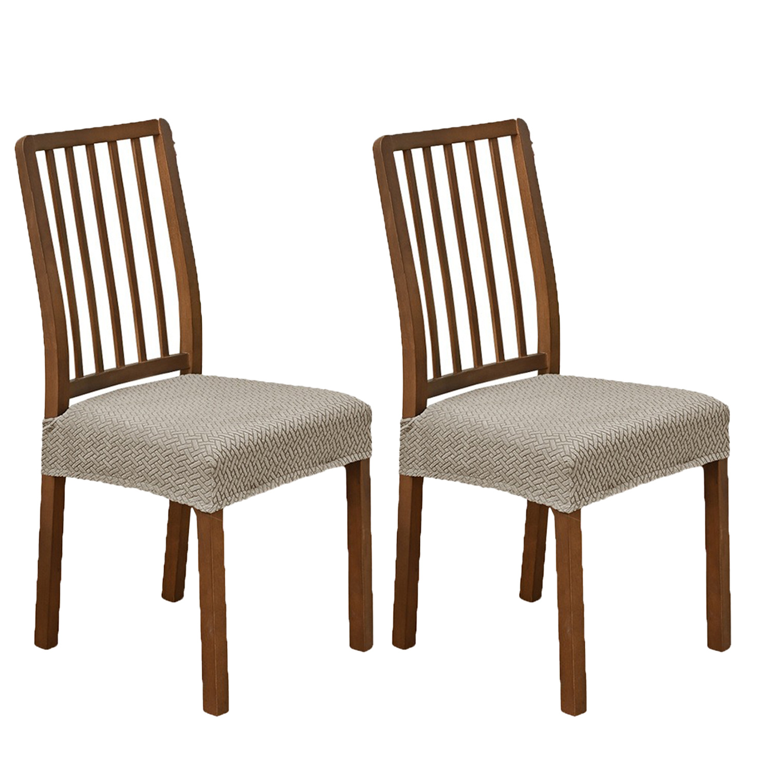 TEMU 2 stuks Eenvoudige Moderne Anti-slip Gestreepte Stretch Stoelhoezen voor Eetkamerstoelen | Machinewasbaar, Eenvoudig te Installeren &