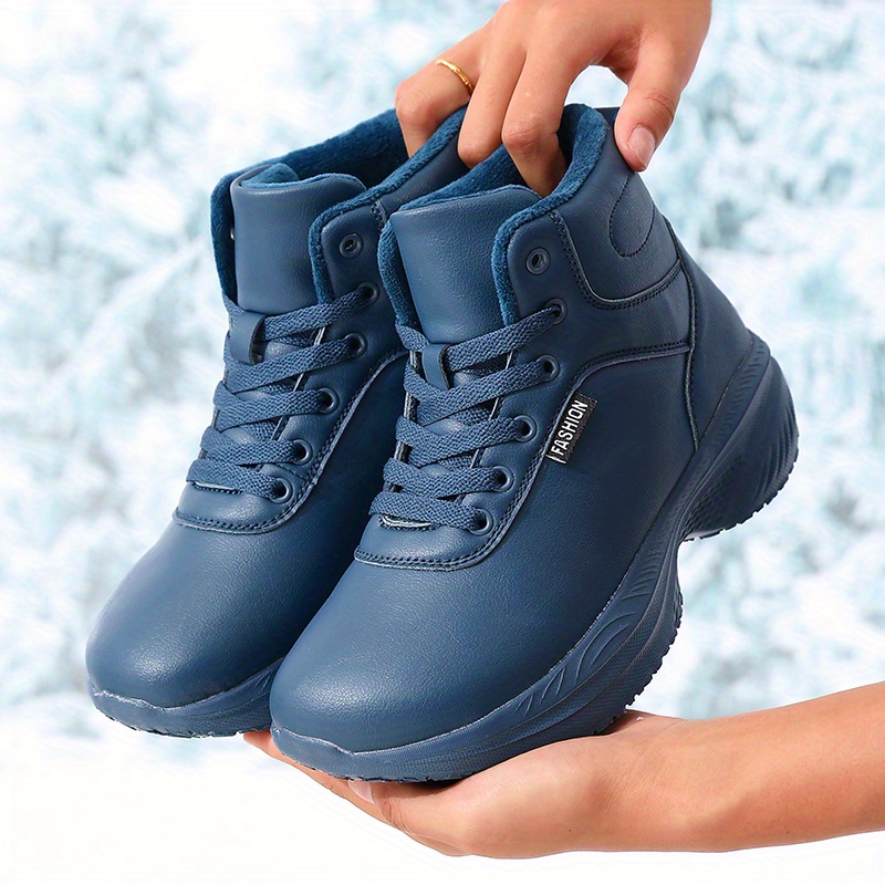 TEMU Women's Winter Snow Boots, Thick-soled Plush Lined Boots, Wide Toe Boots Suitable For Outdoor Hiking, Casual Wear, Hiking Boots, Trekking Shoes,